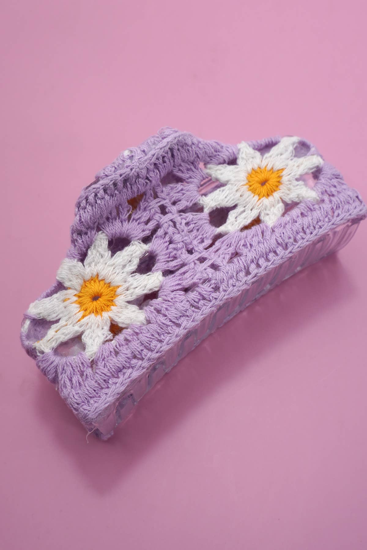 JUMBO HANDMADE CROCHET FLORAL HAIR CLAW CLIPS | 40H938