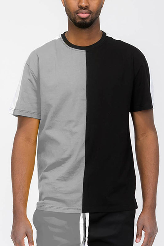 Two Tone Slice Color Block Tshirt