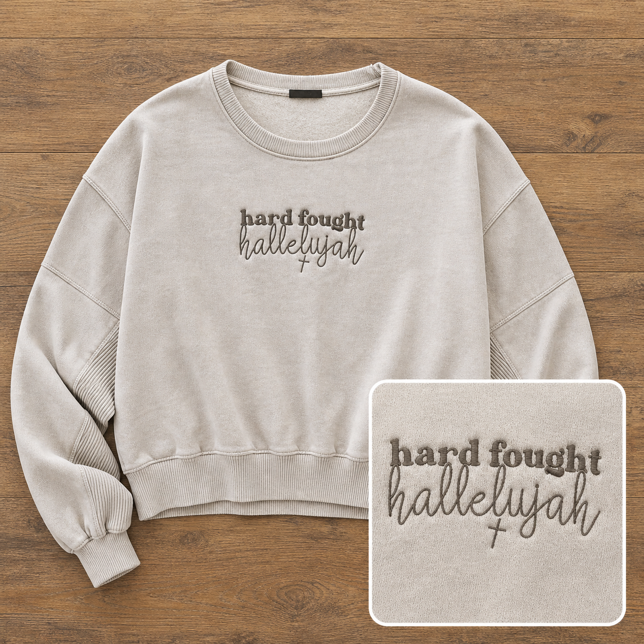 Hard Fought Hallelujah Embroidered Sweatshirt