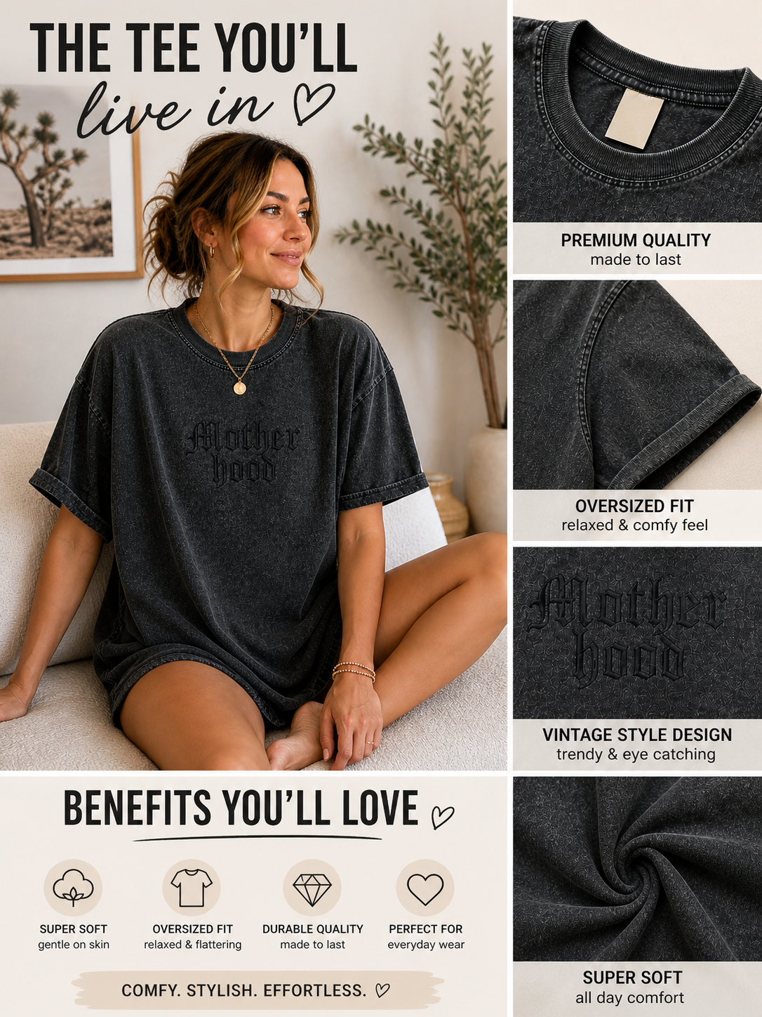 Motherhood Embroidered Cutoff Tee