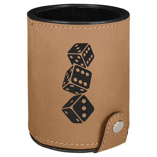 Leather Dice Cup with 5 Dice