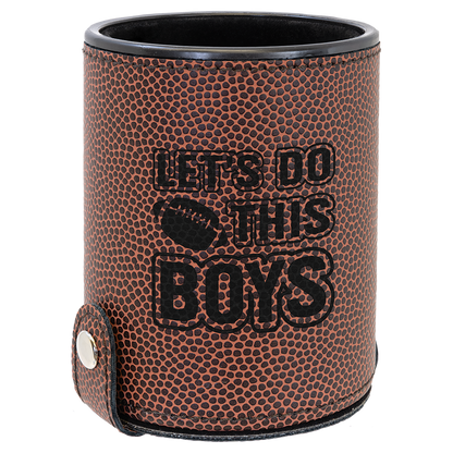 Football Leather Dice Cup with 5 Dice