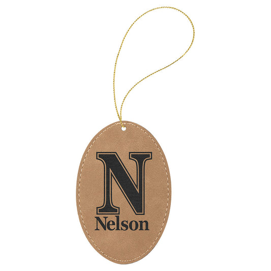 Leather Oval Ornament