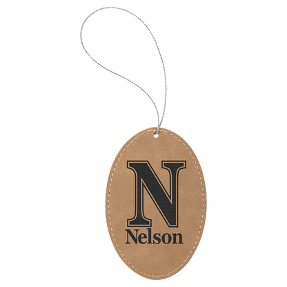 Leather Oval Ornament