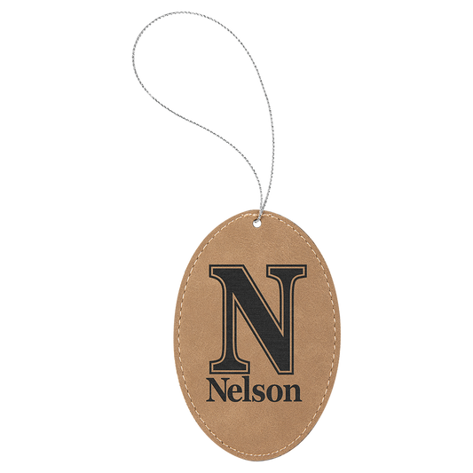 Leather Oval Ornament