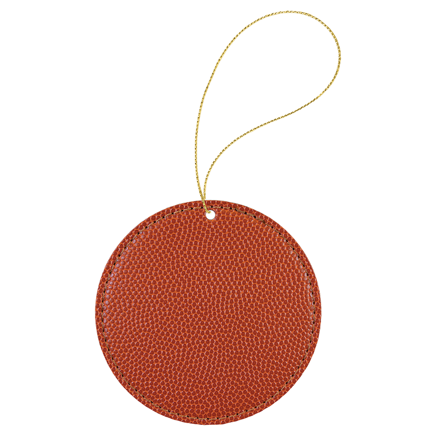 Basketball leather Round Ornament with Gold String