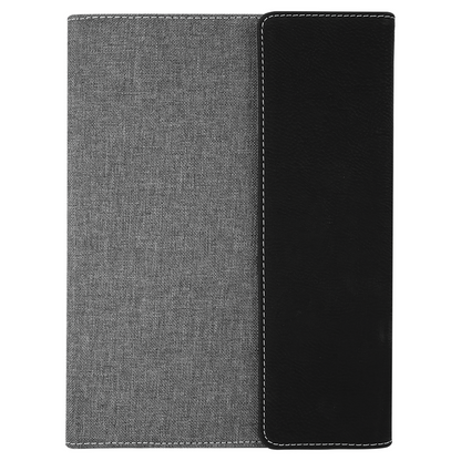 7" x 9" Laserable Leatherette Canvas Portfolio with Notepad