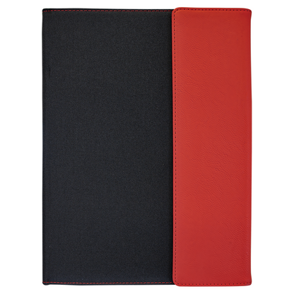 9 1/2" x 12" Laserable Leatherette Canvas Portfolio w / Notepad