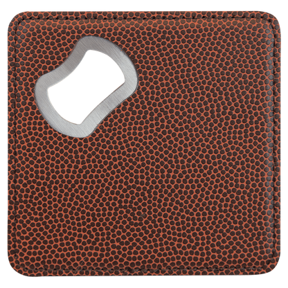 Square Football Bottle Opener Coaster