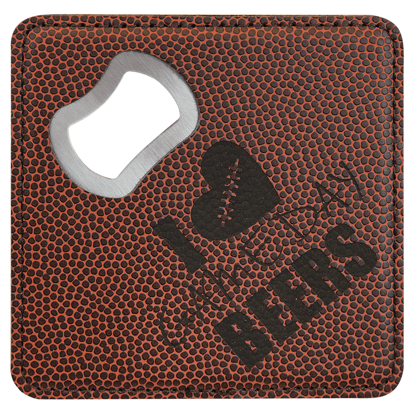 Square Football Bottle Opener Coaster