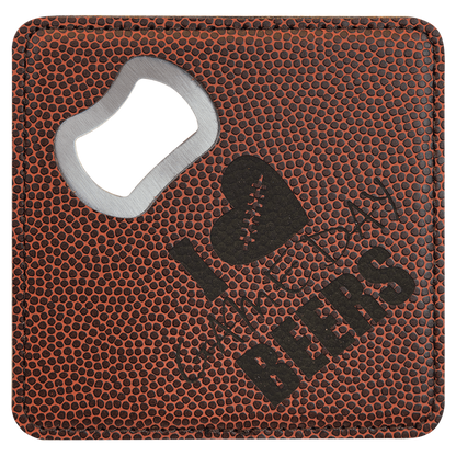 Square Football Bottle Opener Coaster