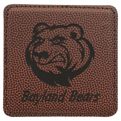 Square Football Leatherette Coaster