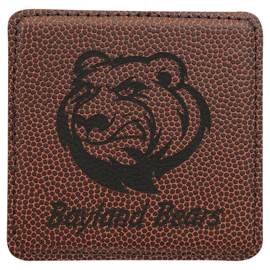 Square Football Leatherette Coaster