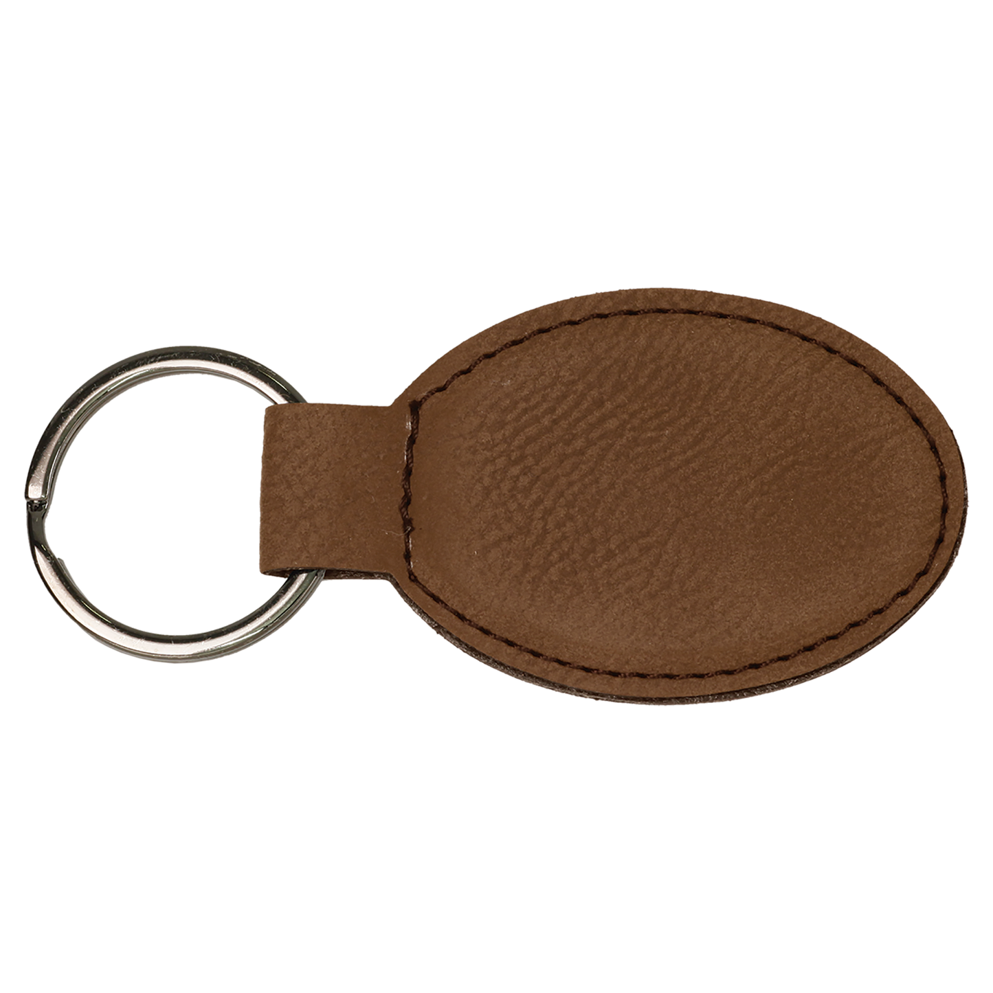 3" x 1 3/4" Laserable Leatherette Oval Keychain