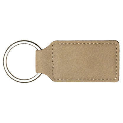 2 3/4" x 1 1/4" Laserable Leatherette Oval Keychain