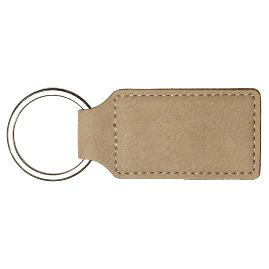 2 3/4" x 1 1/4" Laserable Leatherette Oval Keychain