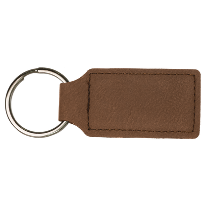 2 3/4" x 1 1/4" Laserable Leatherette Oval Keychain