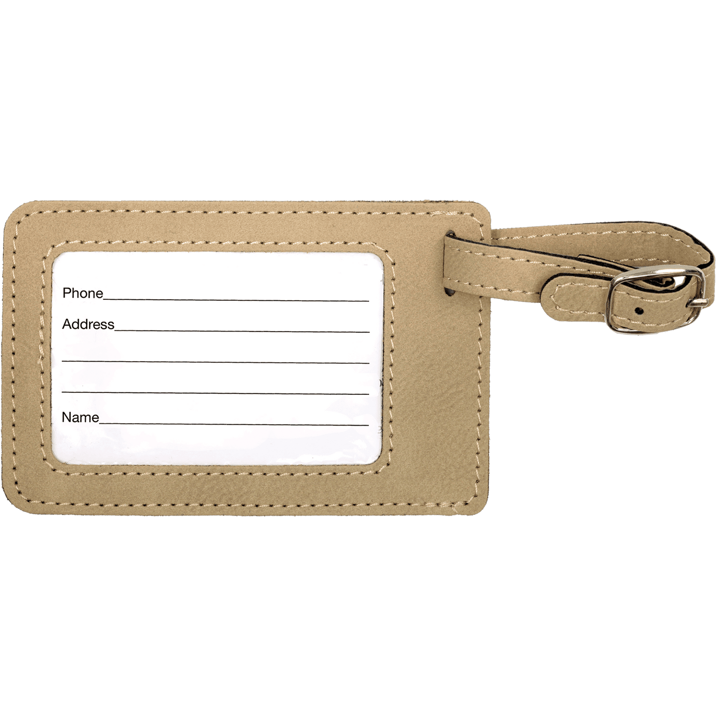 4 1/4" x 2 3/4" Laserable Leatherette Luggage Tag