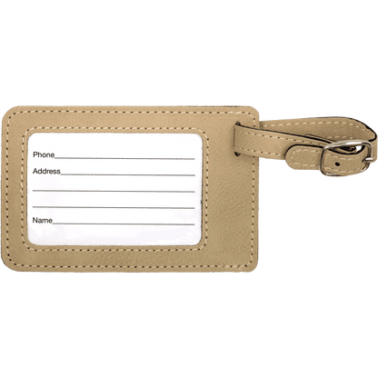 4 1/4" x 2 3/4" Laserable Leatherette Luggage Tag