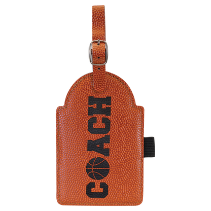 Basketball Leather Golf Bag Tag with 3 Wooden Tees