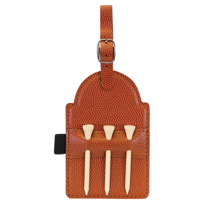 Basketball Leather Golf Bag Tag with 3 Wooden Tees