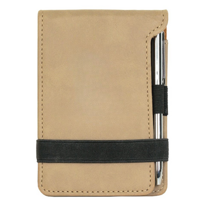 3 1/4" x 4 3/4" Leather Mini Notepad with Pen