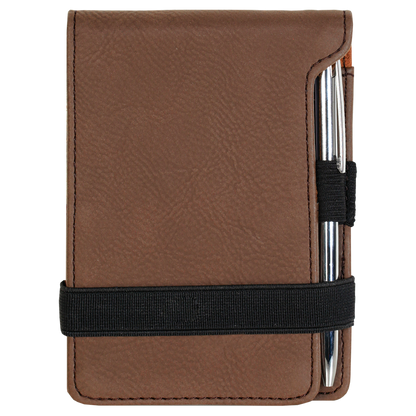 3 1/4" x 4 3/4" Leather Mini Notepad with Pen