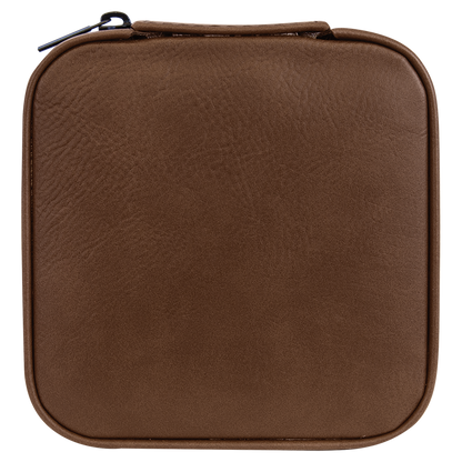 4" X 4"  Leather travel Jewelry Box with Black Lining