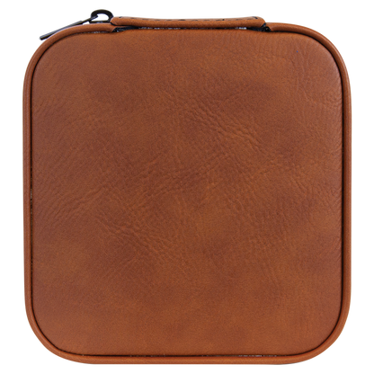 4" X 4"  Leather travel Jewelry Box with Black Lining