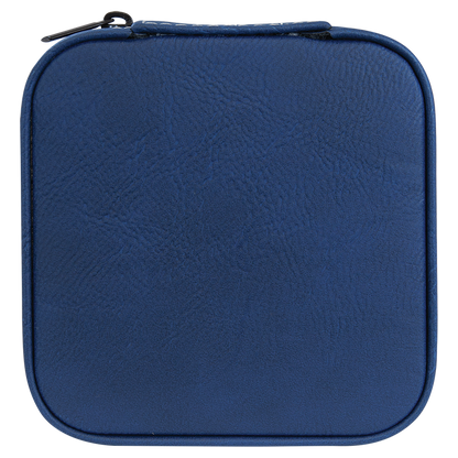 4" X 4"  Leather travel Jewelry Box with Black Lining