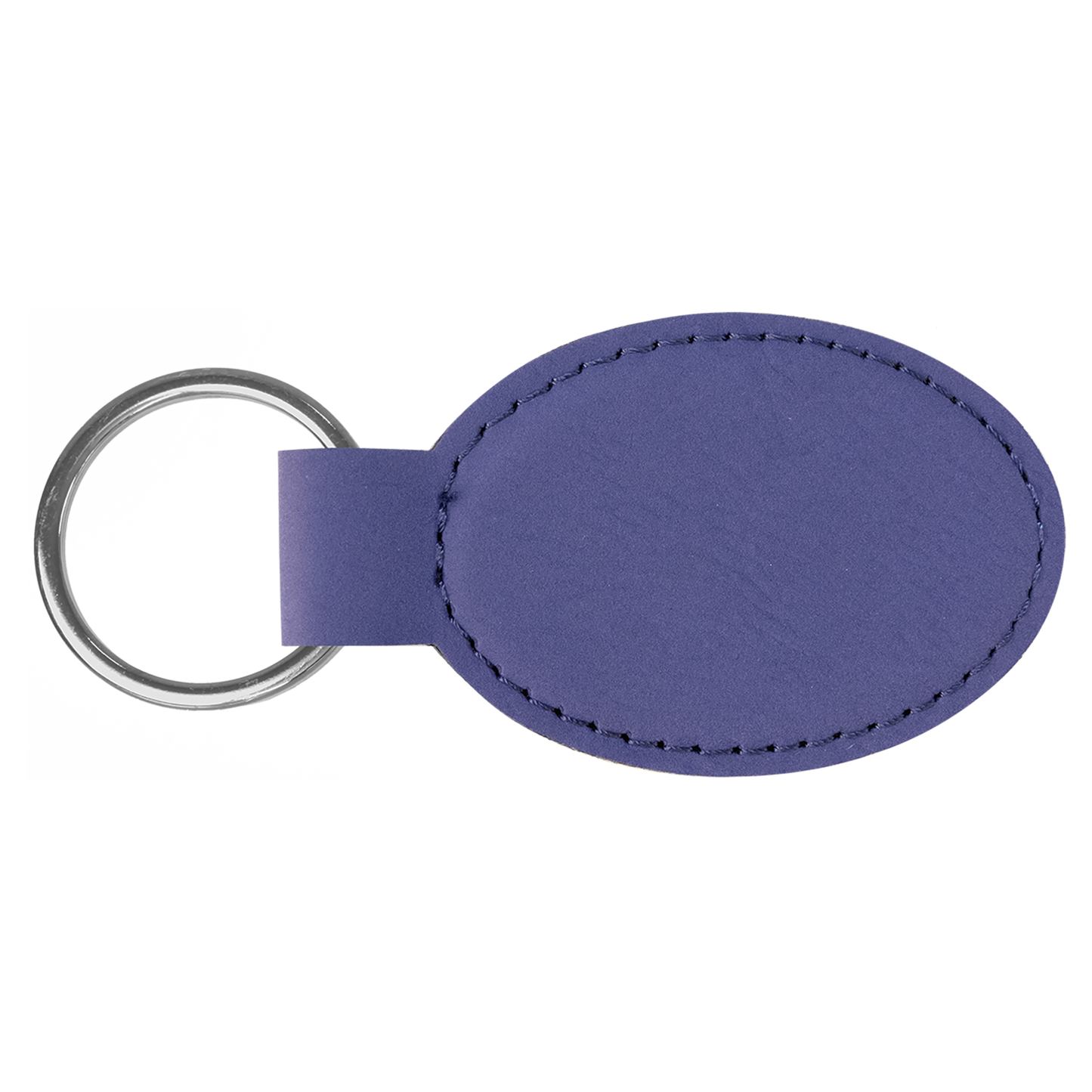 3" x 1 3/4" Laserable Leatherette Oval Keychain