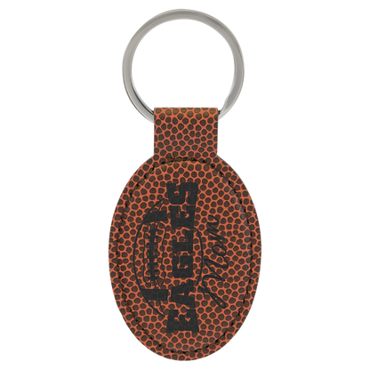 Football Leather Oval Keychain