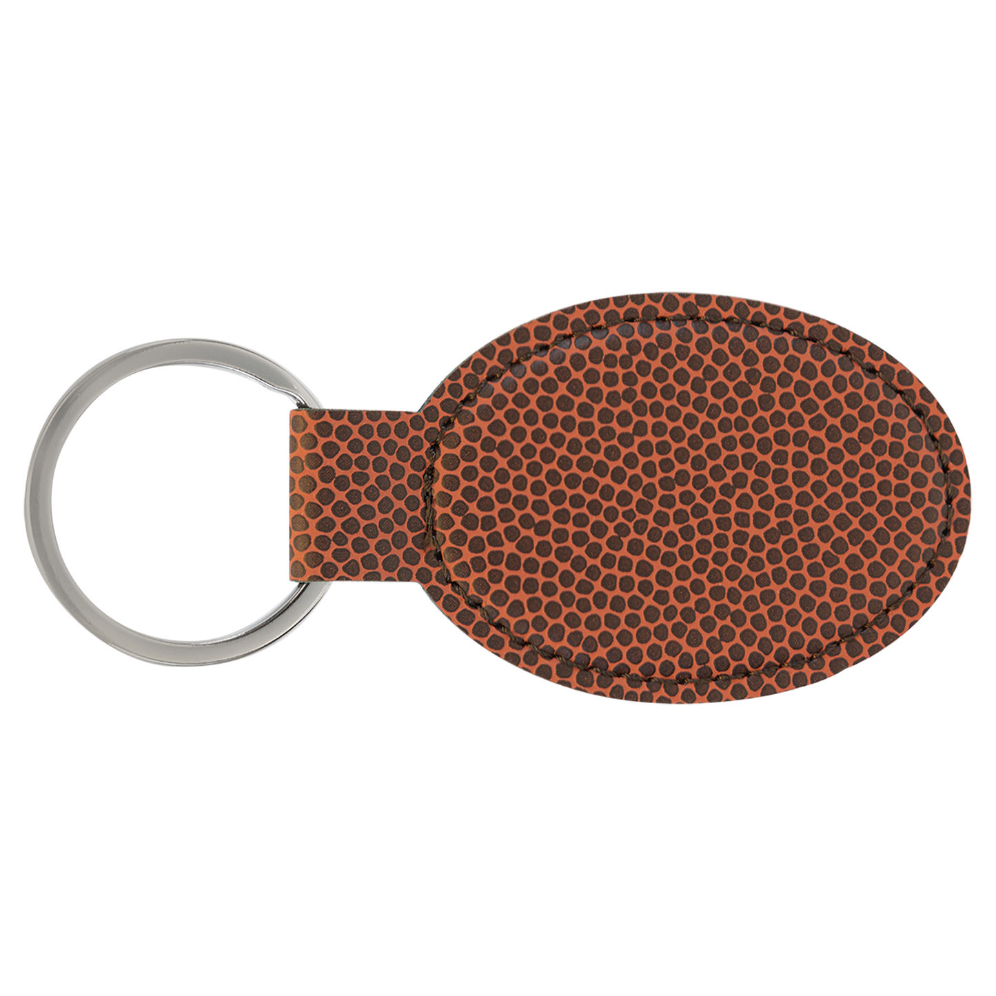 3" x 1 3/4" Laserable Leatherette Oval Keychain