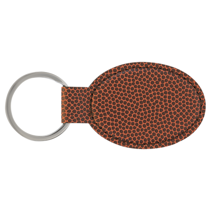 3" x 1 3/4" Laserable Leatherette Oval Keychain