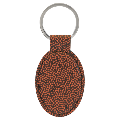 Football Leather Oval Keychain