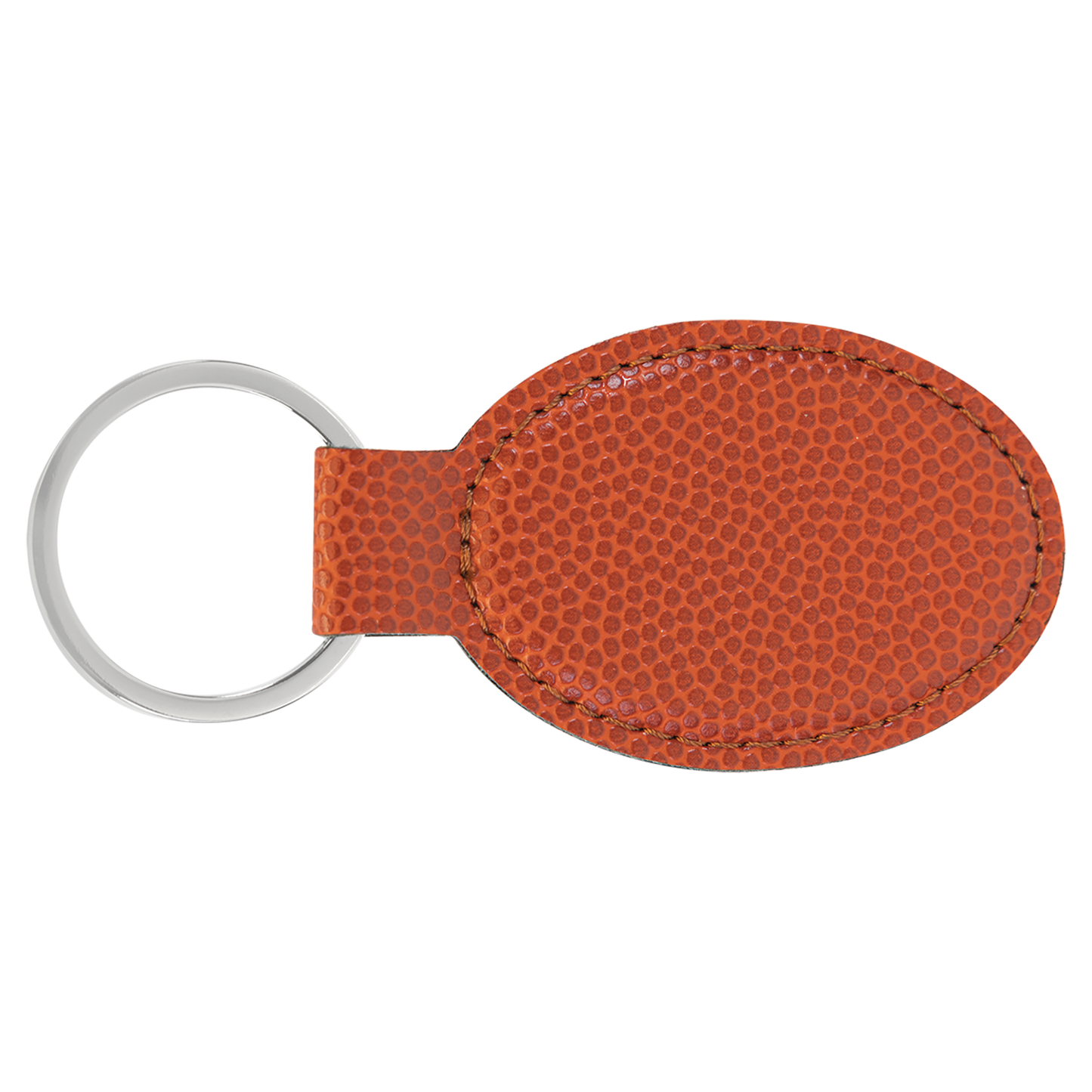 3" x 1 3/4" Laserable Leatherette Oval Keychain