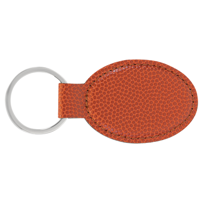 3" x 1 3/4" Laserable Leatherette Oval Keychain