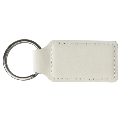 2 3/4" x 1 1/4" Laserable Leatherette Oval Keychain