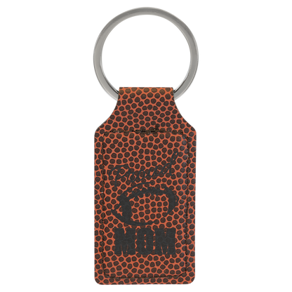 Football Leather rectangle keychain