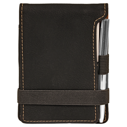 3 1/4" x 4 3/4" Leather Mini Notepad with Pen