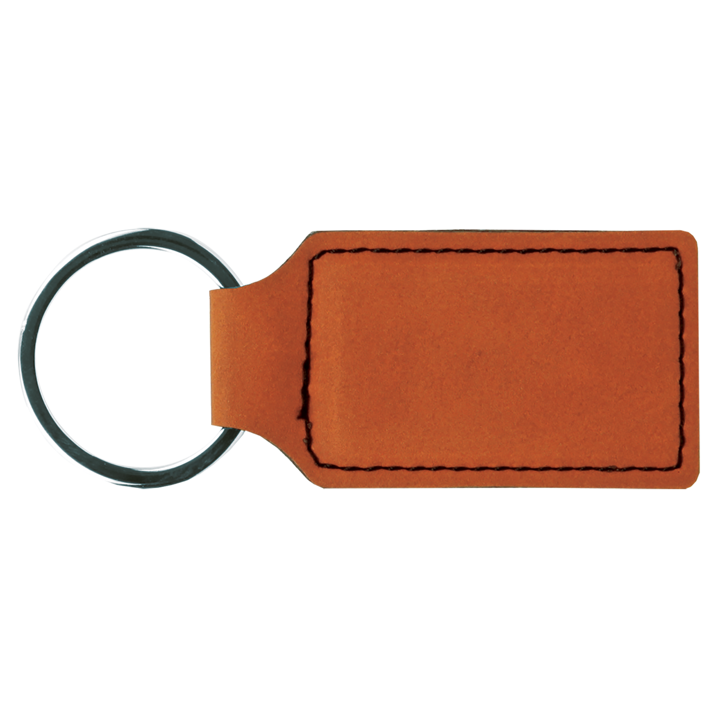 2 3/4" x 1 1/4" Laserable Leatherette Oval Keychain