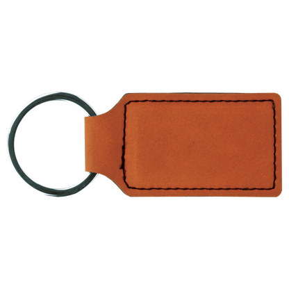 2 3/4" x 1 1/4" Laserable Leatherette Oval Keychain