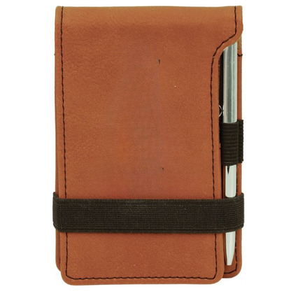3 1/4" x 4 3/4" Leather Mini Notepad with Pen