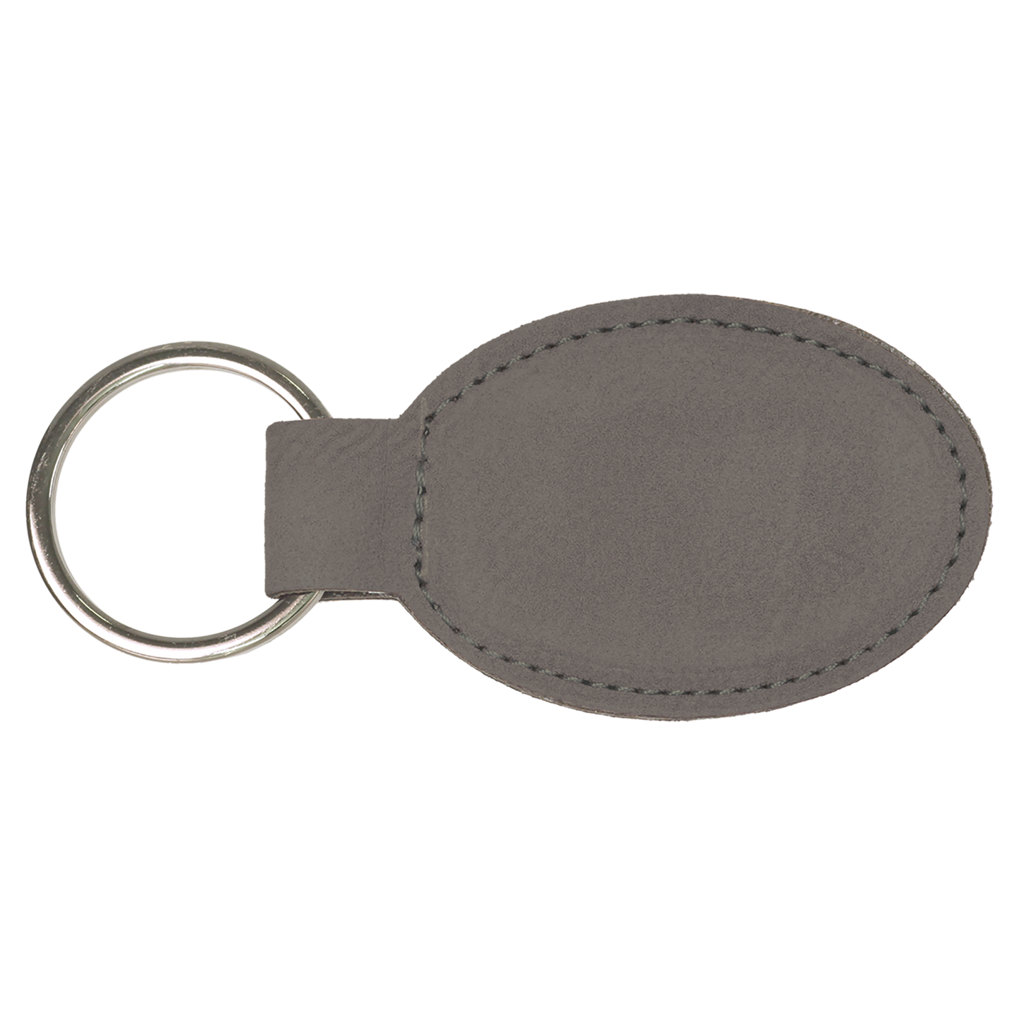 3" x 1 3/4" Laserable Leatherette Oval Keychain