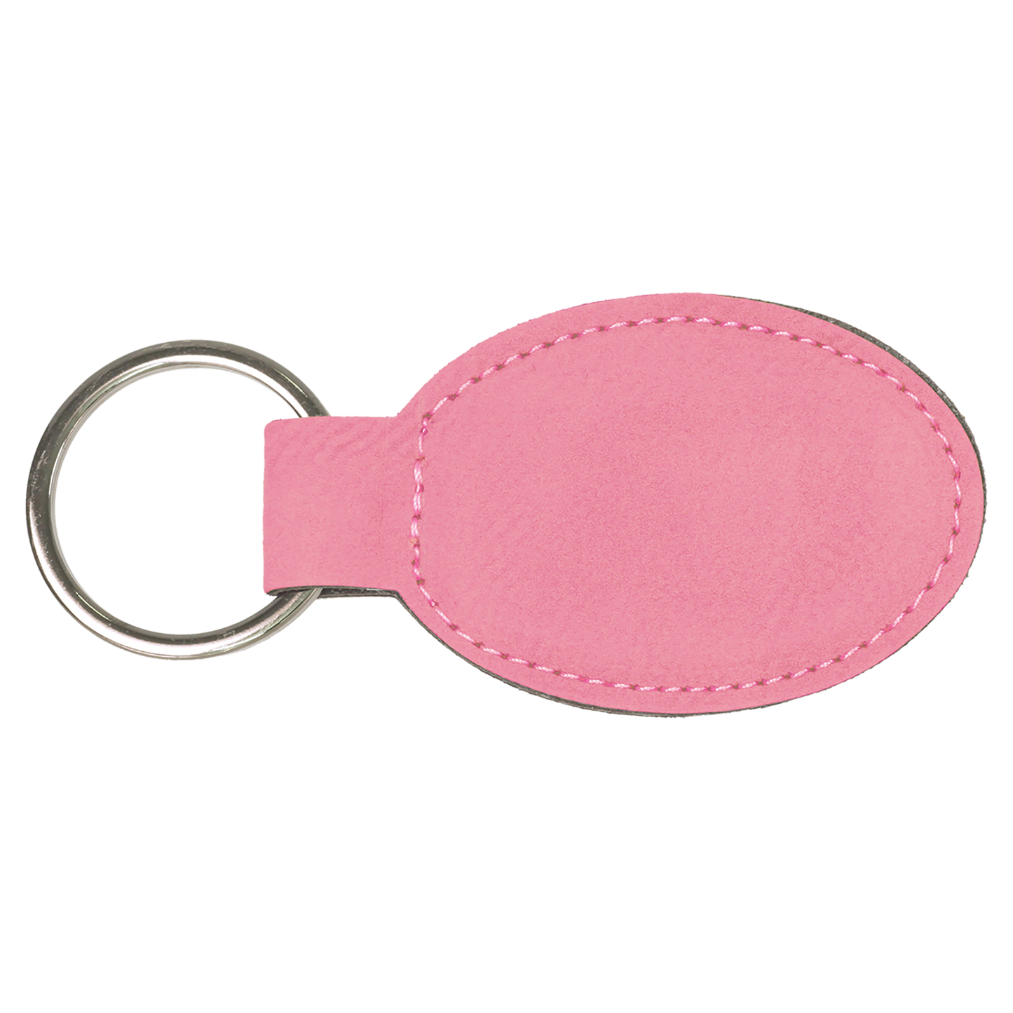 3" x 1 3/4" Laserable Leatherette Oval Keychain