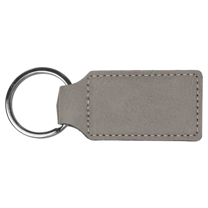 2 3/4" x 1 1/4" Laserable Leatherette Oval Keychain