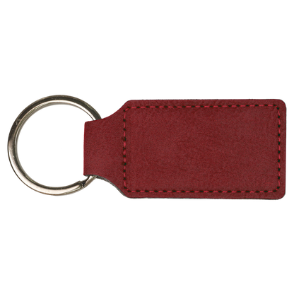 2 3/4" x 1 1/4" Laserable Leatherette Oval Keychain