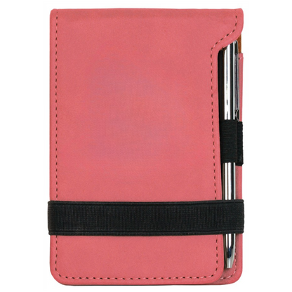 3 1/4" x 4 3/4" Leather Mini Notepad with Pen