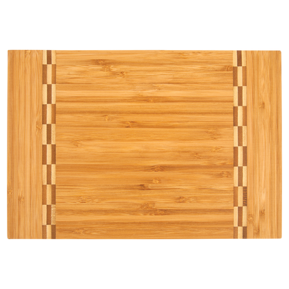 Bamboo Cutting Board With Butcher Block Inlay