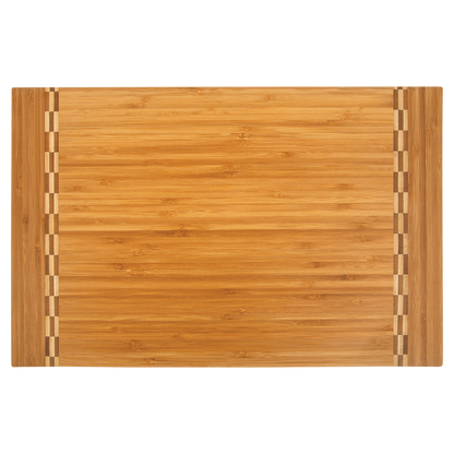 Bamboo Cutting Board With Butcher Block Inlay